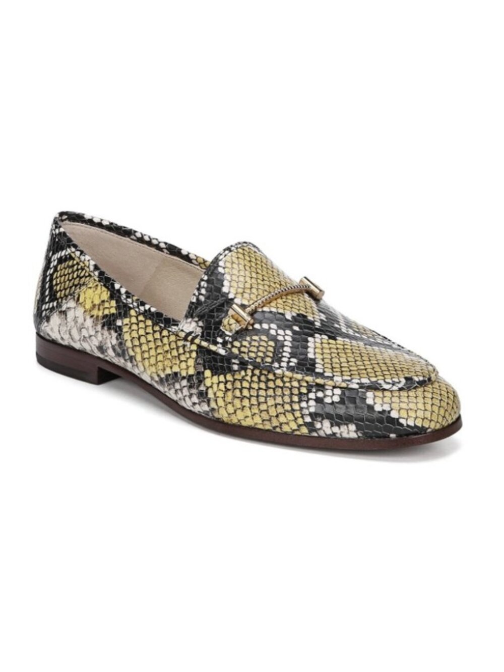 Sam Edelman Lior Yellow Snakeskin Loafers